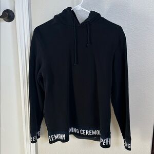 Opening Ceremony Black Hoodie with Logo Trim